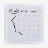24Pcs 925 Sterling Silver Small Cross Nose Rings & Studs