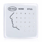 24Pcs 925 Sterling Silver Small Cross Nose Rings & Studs