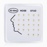 24Pcs 925 Sterling Silver Small Cross Nose Rings & Studs