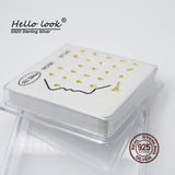 24Pcs 925 Sterling Silver Small Cross Nose Rings & Studs