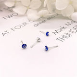 24Pcs/Set 925 Silver Nose Piercing Evil Eye Studs Crystal Septum Jewelry