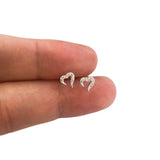 24pcs 925 Silver zircon love heart Nose Rings Studs Piercing Jewelry