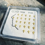 24pcs/set Cross Nose Studs 925 Sterling Silver Nose Rings for Women