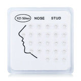 24pcs/set Cross Nose Studs 925 Sterling Silver Nose Rings for Women