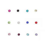 2mm/3mm Zircon Nose Piercing Ring Set 24pcs 925 Sterling Silver Body Jewelry
