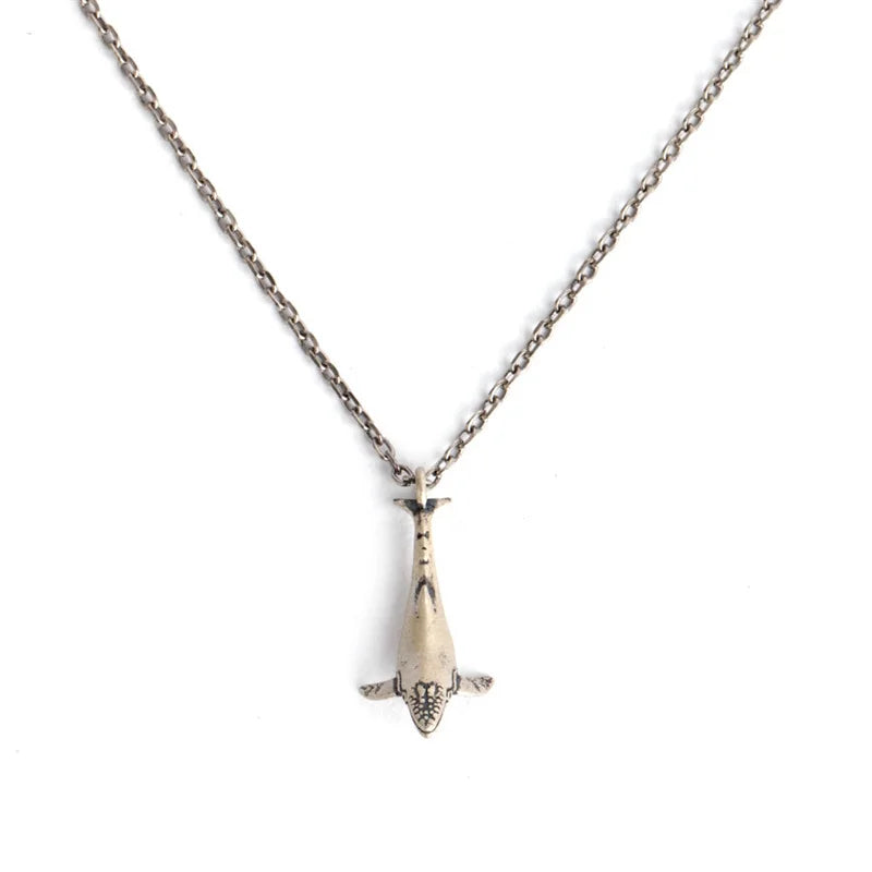 925 Silver Whale Pendant Necklace Ocean Animal Chain Necklace Women Jewelry