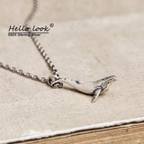 925 Silver Whale Pendant Necklace Ocean Animal Chain Necklace Women Jewelry