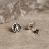 925 Silver Praying Hands Earring Punk Pray Blessing Stud Earrings