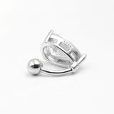 925 Silver Belly Button Ring CZ Navel Piercing Jewelry Women Summer