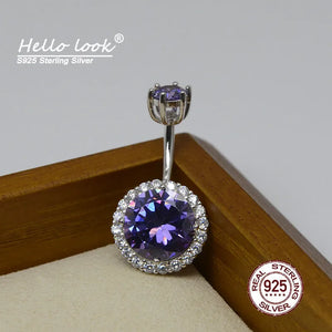 925 Silver Belly Button Ring Hypoallergenic Zircon Nail
