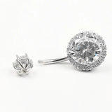 925 Silver Belly Button Ring Hypoallergenic Zircon Nail