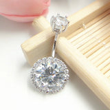 925 Silver Belly Button Ring Hypoallergenic Zircon Nail