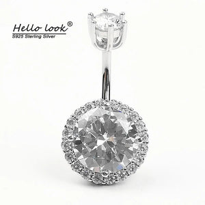 925 Silver Belly Button Ring Hypoallergenic Zircon Nail
