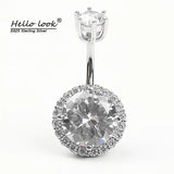 925 Silver Belly Button Ring Hypoallergenic Zircon Nail