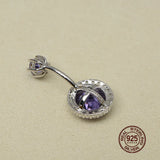925 Silver Belly Button Ring Hypoallergenic Zircon Nail