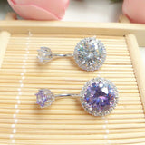 925 Silver Belly Button Ring Hypoallergenic Zircon Nail