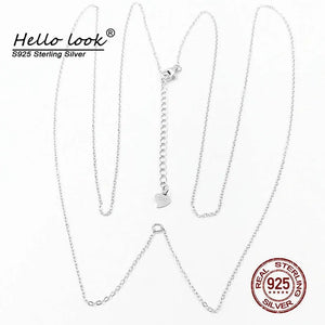 925 Sterling Silver Belly Chain for Navel Piercing Waist Chain
