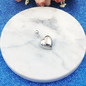 925 Silver Belly Button Ring Heart Navel Piercing Body Jewelry
