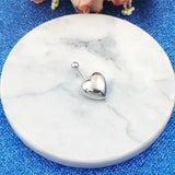 925 Silver Belly Button Ring Heart Navel Piercing Body Jewelry