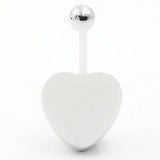 925 Silver Belly Button Ring Heart Navel Piercing Body Jewelry
