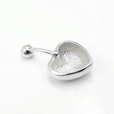 925 Silver Belly Button Ring Heart Navel Piercing Body Jewelry