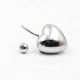 925 Silver Belly Button Ring Heart Navel Piercing Body Jewelry