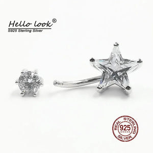 925 Silver Belly Piercing Star Zircon Navel Ring
