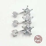 925 Silver Belly Piercing Star Zircon Navel Ring