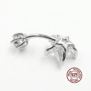 925 Silver Belly Piercing Star Zircon Navel Ring