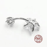 925 Silver Belly Piercing Star Zircon Navel Ring