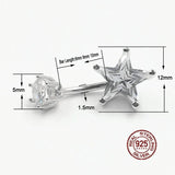 925 Silver Belly Piercing Star Zircon Navel Ring