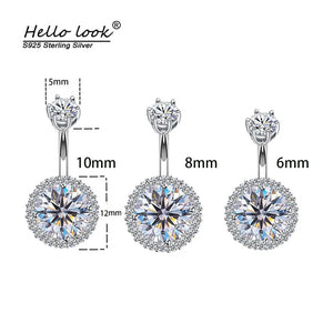 925 Silver Belly Ring CZ Belly Bar Navel Piercing