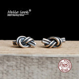 925 Silver Rope Knot Stud Earring Vintage Knotted Ear Jewelry
