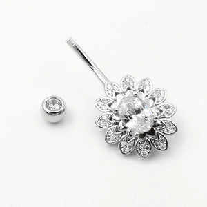 925 Silver CZ Navel Piercing Belly Dance Beach Belly Ring