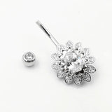 925 Silver CZ Navel Piercing Belly Dance Beach Belly Ring