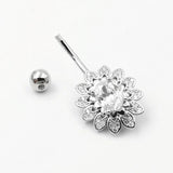 925 Silver CZ Navel Piercing Belly Dance Beach Belly Ring