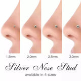925 Sterling Silver CZ Nose Nails Clear Crystal Stud Earrings