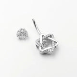 925 Sterling Silver CZ Heart Belly Button Ring Navel Piercing Women Body Jewelry