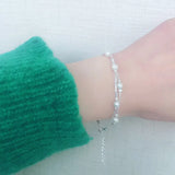 925 Silver Double Pearl Bracelet Classic Jewelry