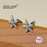 Vintage Star Earrings 925 Silver Pentagram Studs