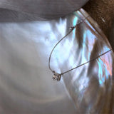 925 Silver Square Diamond Necklace Clavicle Chain