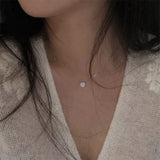 925 Silver Square Diamond Necklace Clavicle Chain