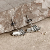 925 Sterling Silver Gothic Skull Earrings Vintage Jewelry