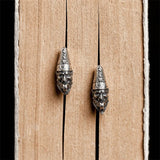 925 Sterling Silver Gothic Skull Earrings Vintage Jewelry