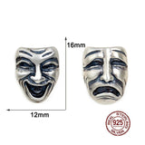 925 Silver Gothic Smile Face Earrings for Men