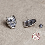 925 Silver Gothic Smile Face Earrings for Men