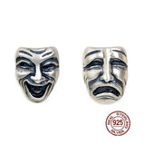 925 Silver Gothic Smile Face Earrings for Men