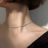 925 Silver Gypsophila Choker Necklace Anniversary Gift