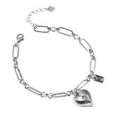 925 Silver Heart Bracelet for Girlfriend Wedding Party