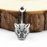 925 Sterling Silver Leopard Body Jewelry Belly Button Ring